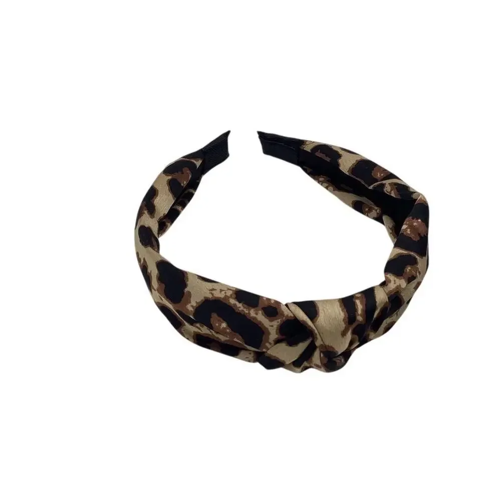 Women's Knotted Headband Set Black & Leopard Print Fashion